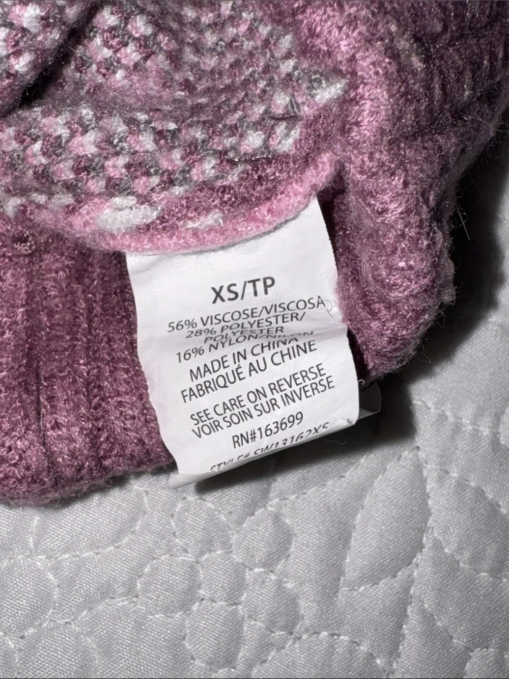 Argyle Knit Hooded Dog Sweater in Mauve and Pink